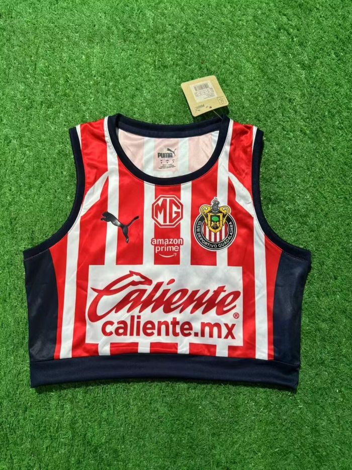 Women 2025-2026 Chivas Home Soccer Yoga Vest Girl Football Jersey