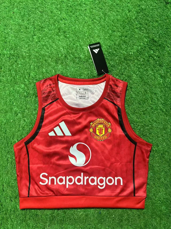 Women 2025-2026 Manchester United Home Soccer Yoga Vest Girl Football Jersey