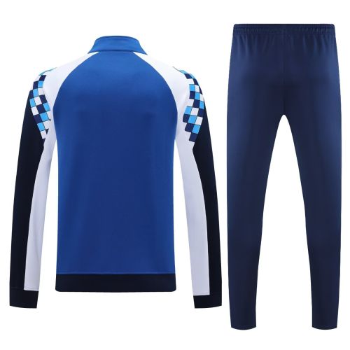 Adult 2025-2026 Italy Blue/White Soccer Jacket and Long pants Football Tracksuit