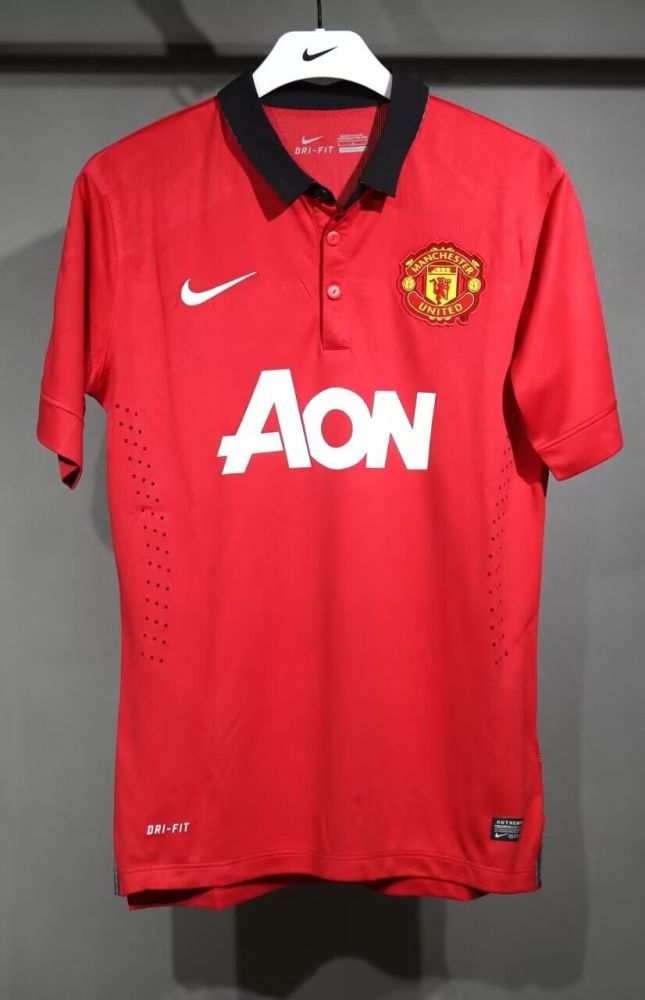 Player Version Retro Jersey 2013-2014 Manchester United Home Soccer Jersey Vintage Man Utd Football Shirt