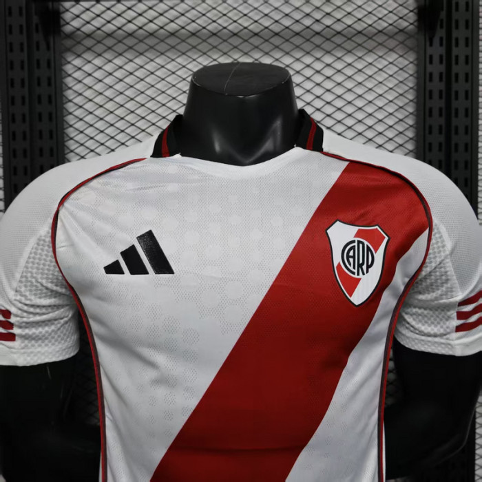 without Sponor Logo Player Version 2025-2026 River Plate Home Soccer Jersey Football Shirt