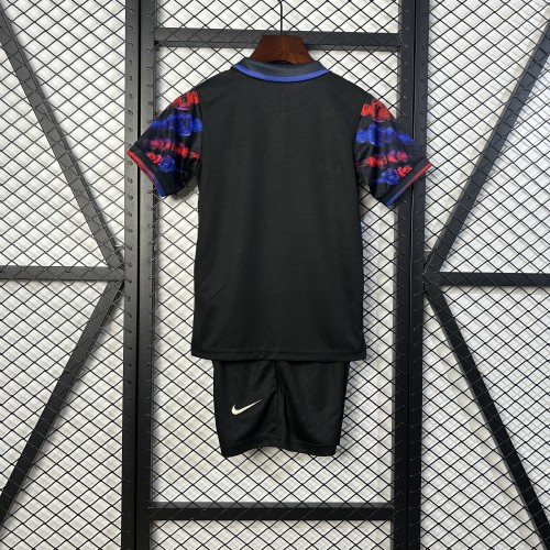 Youth Uniform Kids Kit 2025-2026 Barcelona Black/Purple Soccer Jersey Shorts Child Football Set