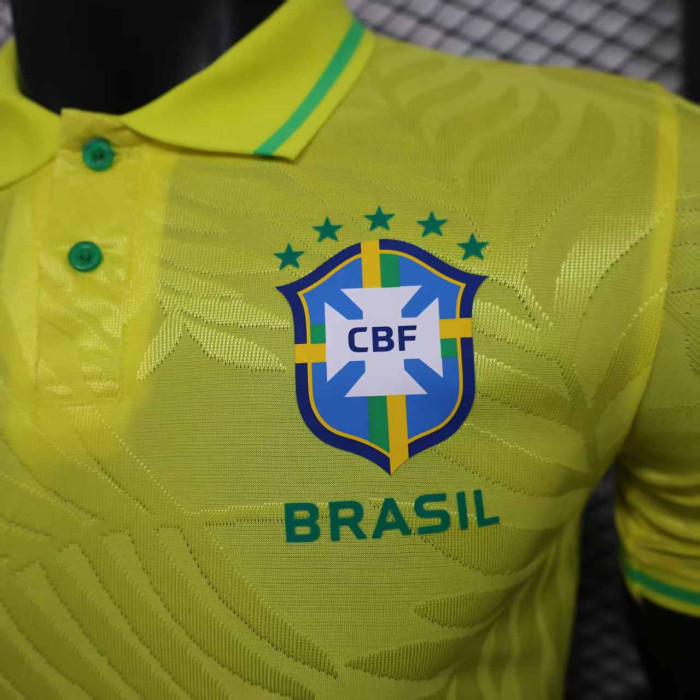 Player Version 2025 Brazil Yellow Special Edition Soccer Jersey Brasil Football Shirt