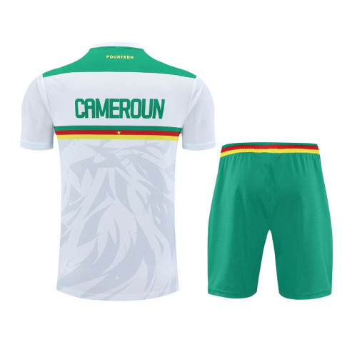 Adult Uniform 2025-2026 Cameroon White Soccer Training Jersey Shorts Cameroun Men's Football Kit