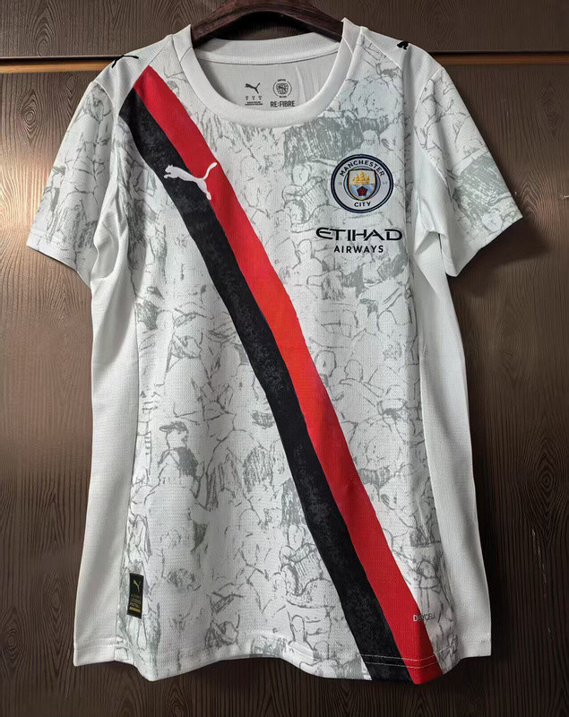 Women 2025-2026 Manchester City Away White Soccer Jersey Girl Football Shirt