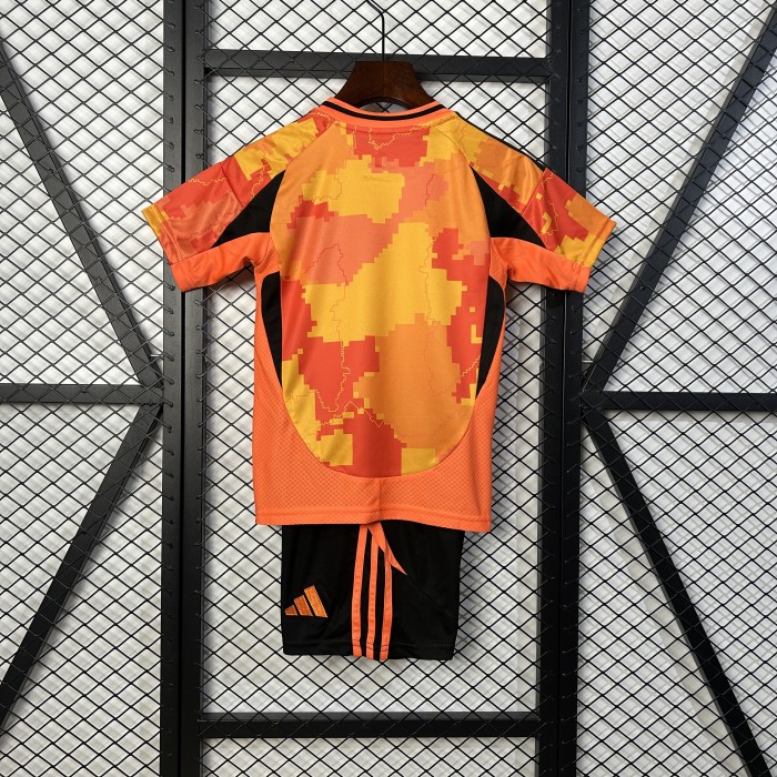 Youth Uniform Kids Kit 2025-2026 Paris Third Away Orange Soccer Jersey Shorts Child Football Set