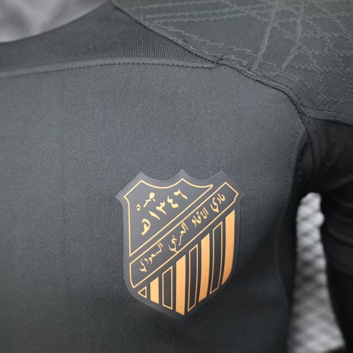 Player Version 2025-2026 Al-Ittihad Black Champions Anniversary Soccer Jersey Football Shirt