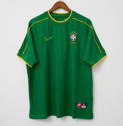Retro Jersey 1998-2000 Brazil Third Away Green Soccer Jersey Vintage Brasil Camisetas de Futbol