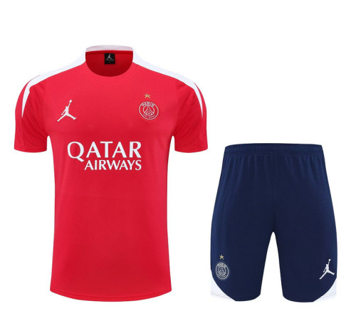 Adult Uniform 2025-2026 PSG Red Soccer Training Jersey and Shorts Football Kits
