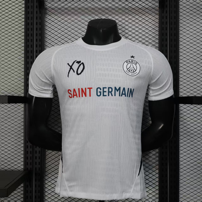 Player Version 2025-2026 PSG XO White Training Jersey Football Maillot
