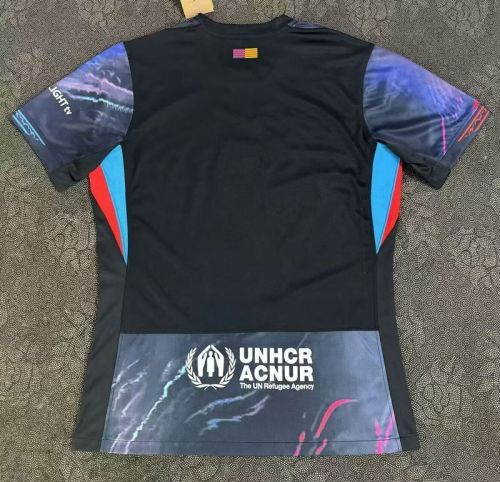 Barca Camisetas de Futbol Fans Version 2025-2026 Barcelona Dark Blue Soccer Training Jersey