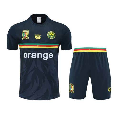 Adult Uniform 2025-2026 Cameroon Dark Blue Soccer Training Jersey Shorts Cameroun Men's Football Kit
