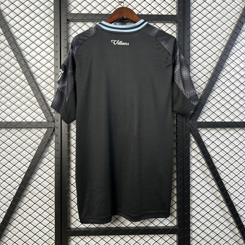 Fan Version 2025-2026 Aston Villa Away Black Football Shirt Soccer Jersey