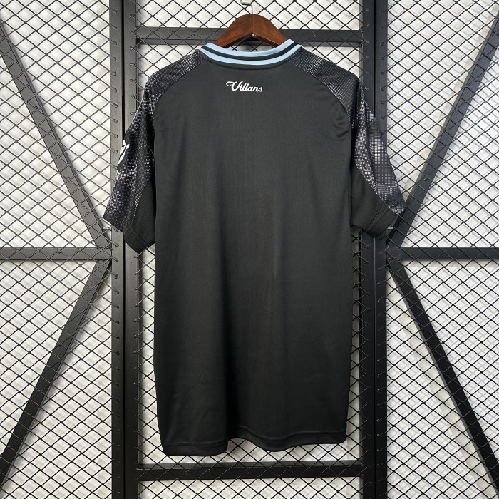 Fan Version 2025-2026 Aston Villa Away Black Football Shirt Soccer Jersey