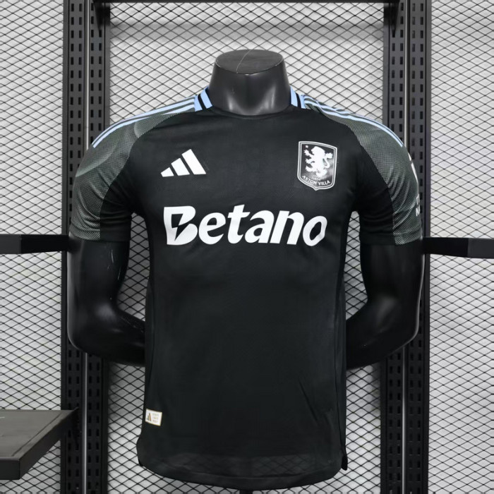 Player Version 2025-2026 Aston Villa Away Black Football Shirt Soccer Jersey