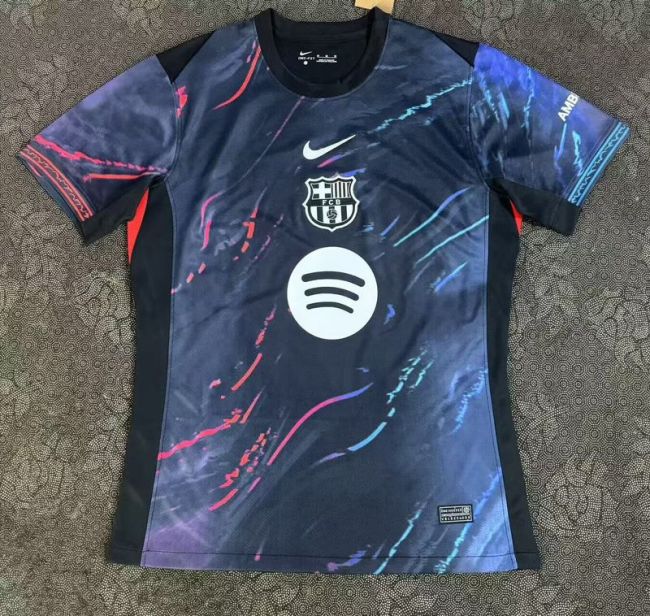 Barca Camisetas de Futbol Fans Version 2025-2026 Barcelona Dark Blue Soccer Training Jersey