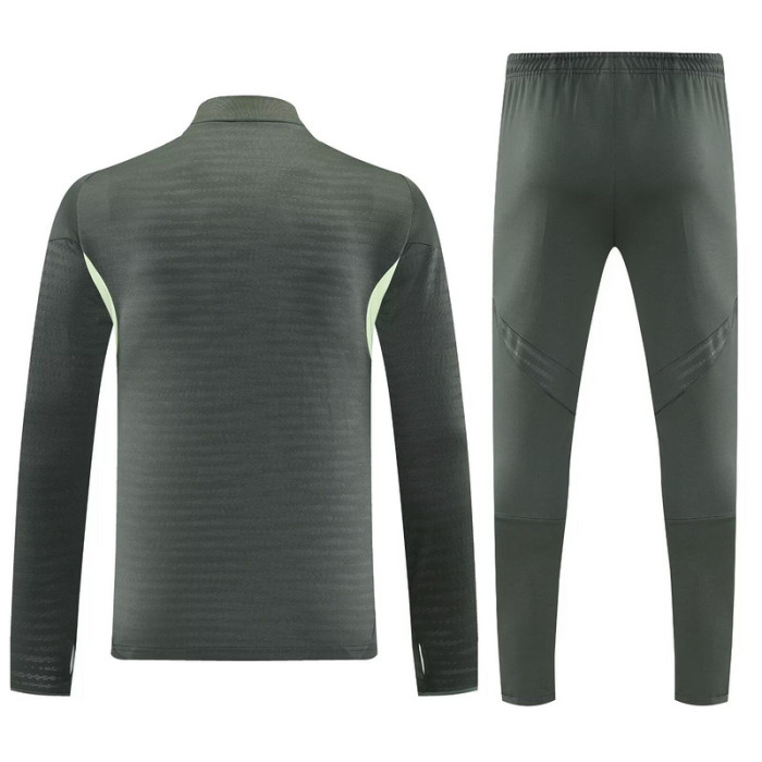 2025-2026 Real Madrid Dark Green Soccer Training Sweater and Pants Football Kit