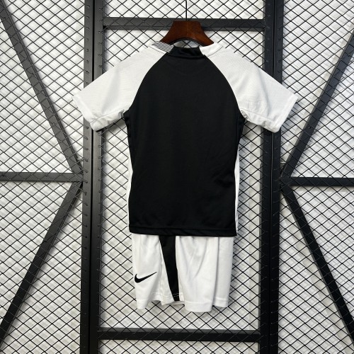 Youth Uniform Kids Kit 2025-2026 Corinthians Away Black Soccer Jersey Shorts Child Football Set