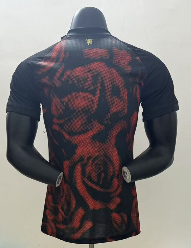 Y-3 Player Version 2025-2026 Manchester United Black/Red Rose Version Soccer Jersey Man United Football Shirt