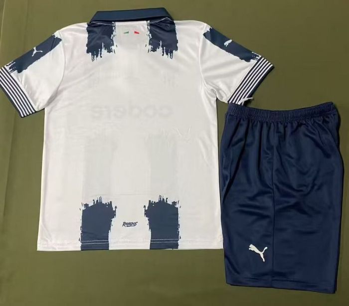 Youth Uniform Kids Kit Monterrey 2025-2026 Away Soccer Jersey Shorts Child Football Set