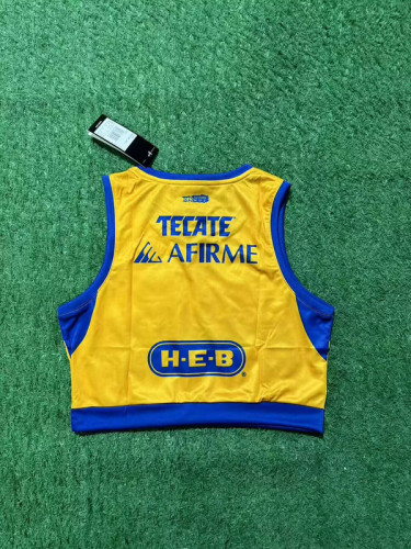 Women 2025-2026 Tigres Home Soccer Yoga Vest Girl Football Jersey