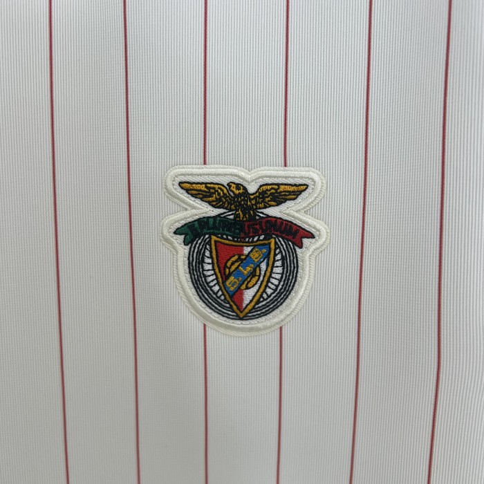 Fan Version 2025-2026 Benfica White/Red Lines Soccer Jersey Football Shirt