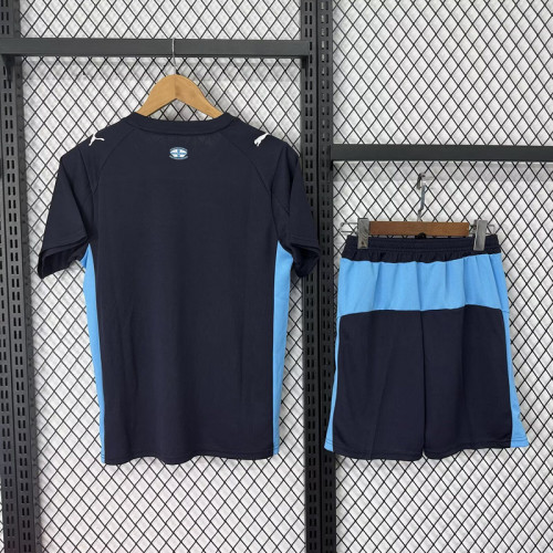 Youth Uniform Kids Kit 2025-2026 Marseille Away Soccer Jersey Shorts Child Football Set