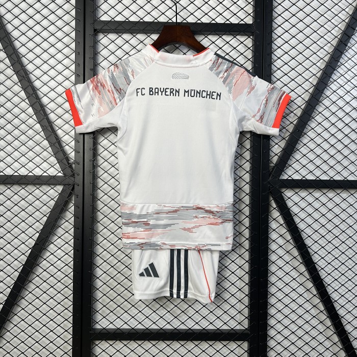 Youth Uniform Kids Kit 2025-2026 Bayern Munich Away Soccer Jersey Shorts Child Football Set