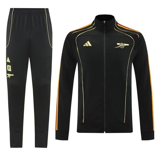 Adult 2025-2026 Arsenal Black Soccer Jacket and Long pants Football Tracksuit
