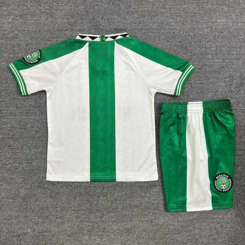 Retro Youth Uniform Kids Kit 1996 Nigeria Away Soccer Jersey Shorts Child Football Set