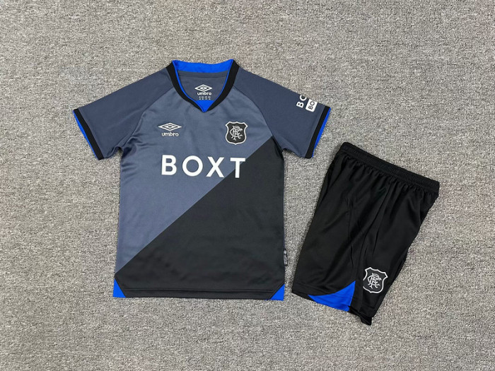 Youth Uniform Kids Kit 2025-2026 Rangers Third Away Soccer Jersey Shorts Child Football Set