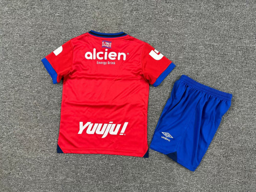 Youth Uniform Kids Kit 2025-2026 Club Deportivo Olimpia Away Red Soccer Jersey Shorts Child Football Set