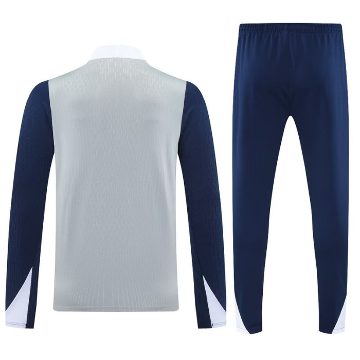 2025-2026 Inter Milan Grey/Dark Blue Soccer Training Sweater and Pants Football Kit
