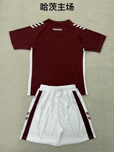 Youth Uniform Kids Kit Heart of Midlothian 2025-2026 Home Soccer Jersey Shorts Child Football Set