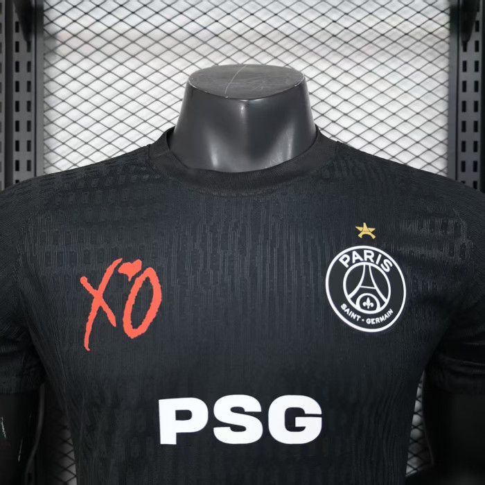 Player Version 2025-2026 PSG XO Black Training Jersey Football Maillot