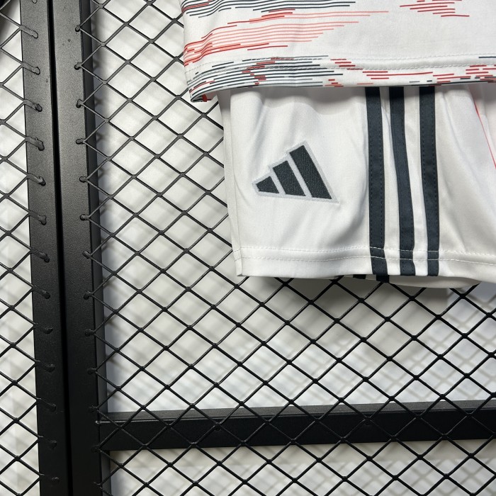 Youth Uniform Kids Kit 2025-2026 Bayern Munich Away Soccer Jersey Shorts Child Football Set