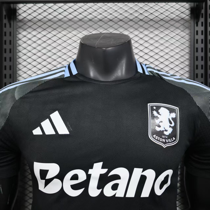 Player Version 2025-2026 Aston Villa Away Black Football Shirt Soccer Jersey