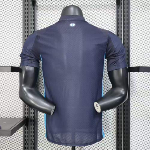 Player Version 2025-2026 Olympique de Marseille Away Dark Blue Soccer Jersey White Football Shirt
