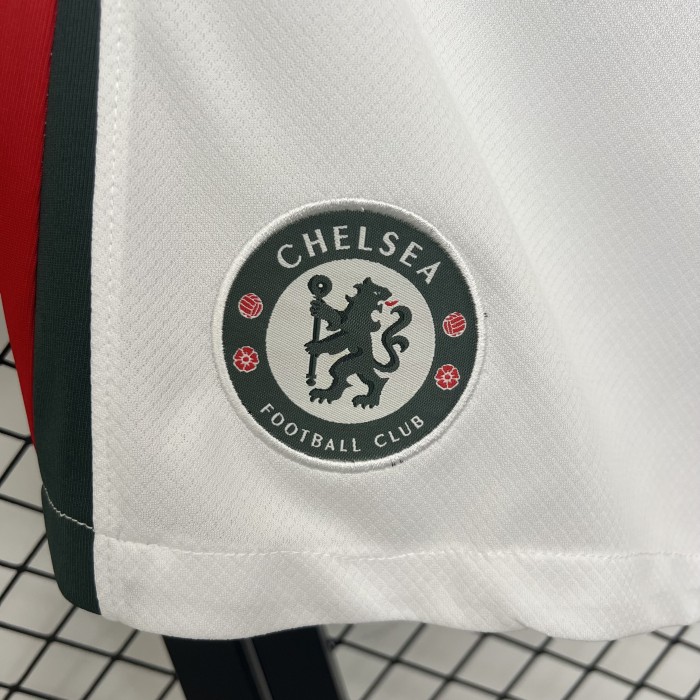 Fan Version 2025-2026 Chelsea Away White Soccer Shorts Football Shorts