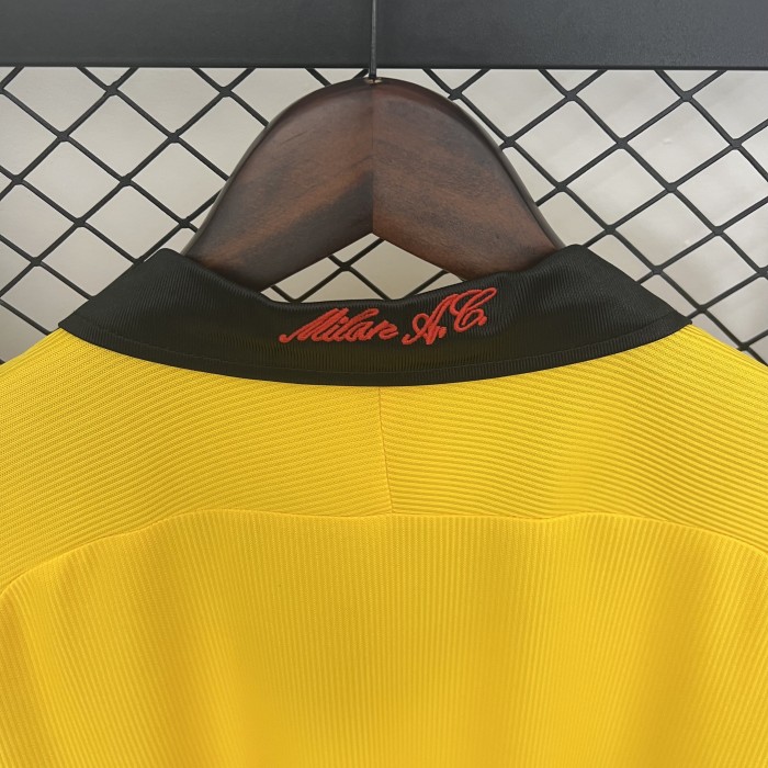 Retro Jersey 1999-2000 AC Milan Away Yellow Soccer Jersey Vintage Football Shirt