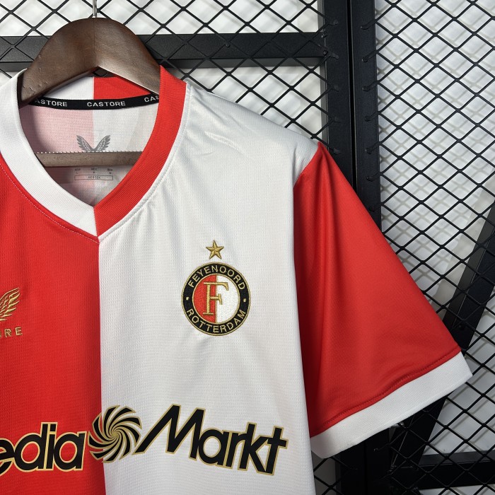 Fan Version 2025-2026 Feyenoord Rotterdam Home Soccer Jersey Football Shirt