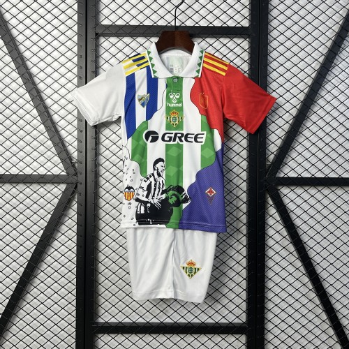 Youth Uniform Kids Kit 2025-2026 Real Betis Souvenir Version Soccer Jersey Shorts Child Football Set