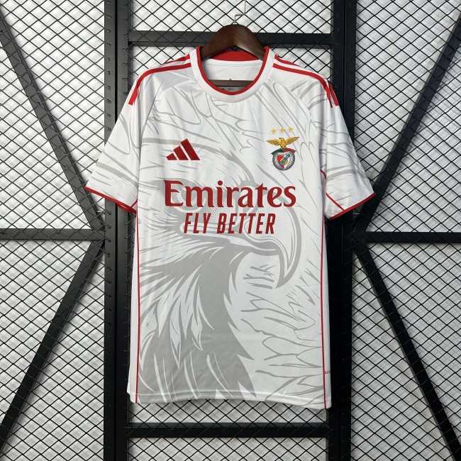 Fan Version 2025-2026 Benfica White Soccer Jersey Football Shirt