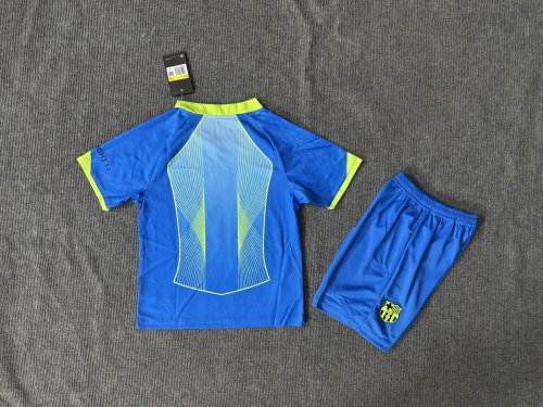 Youth Uniform Kids Kit 2025-2026 Barcelona Blue Soccer Jersey Shorts Child Football Set