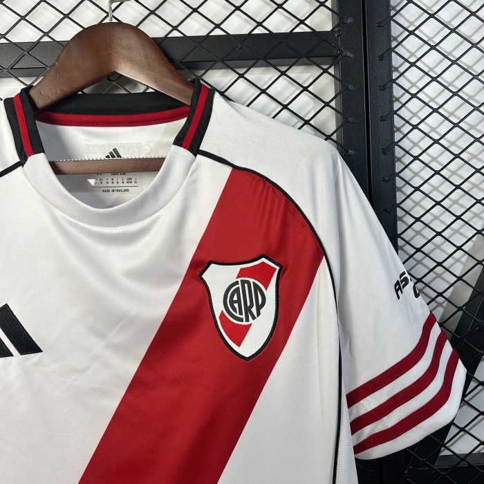 without Sponor Logo Fans Version 2025-2026 River Plate Home Soccer Jersey Football Shirt