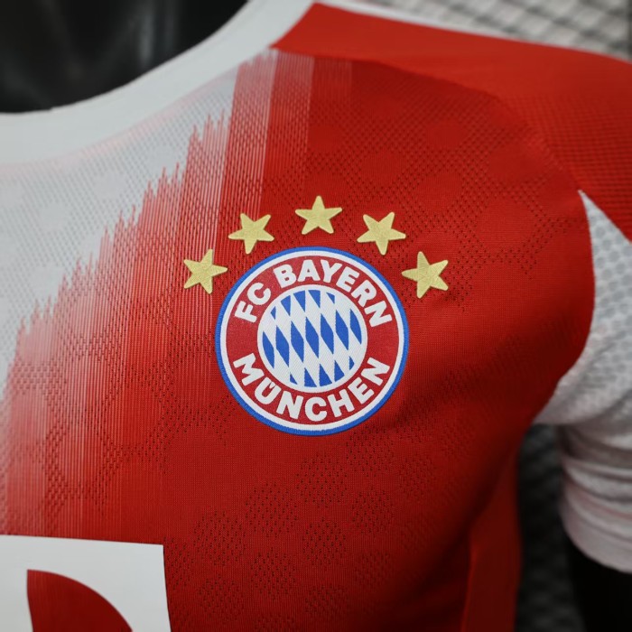 Player Version 2025-2026 Bayern Munich Home Soccer Jersey Bayern Munchen Red/White Football Shirt