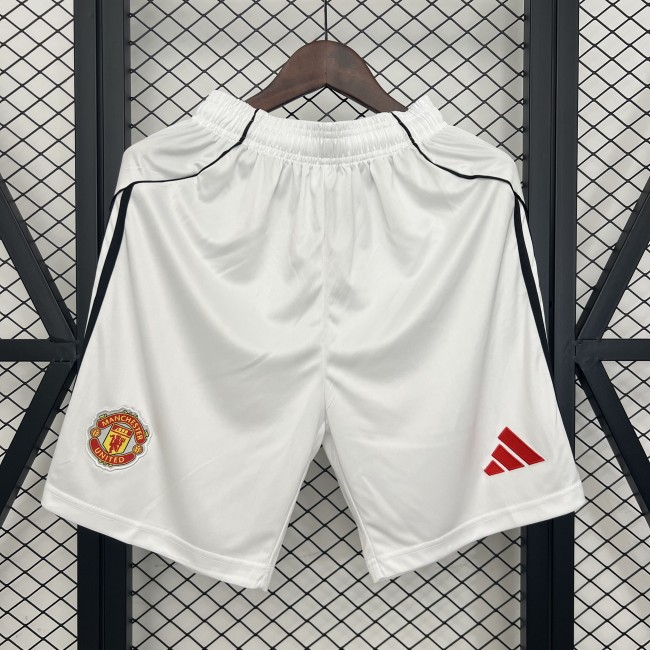 Fan Version 2025-2026 Manchester United Home Soccer Shorts Football Shorts