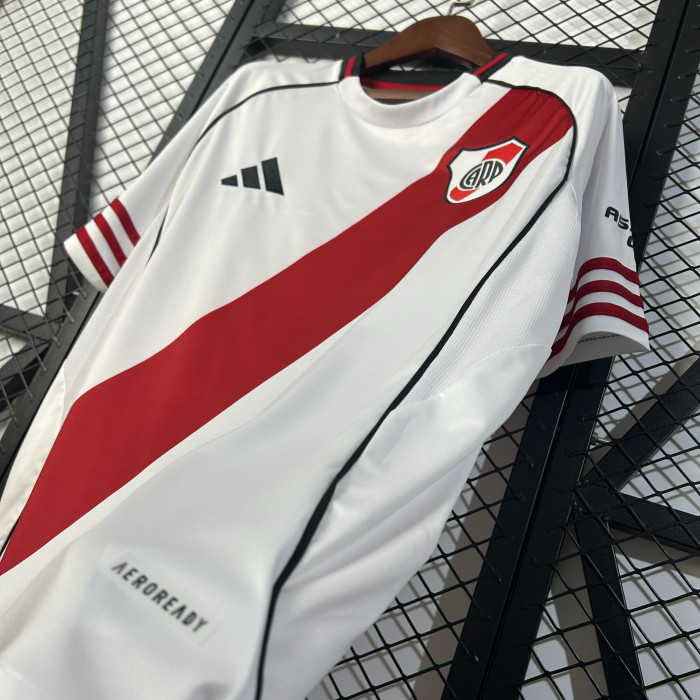 without Sponor Logo Fans Version 2025-2026 River Plate Home Soccer Jersey Football Shirt