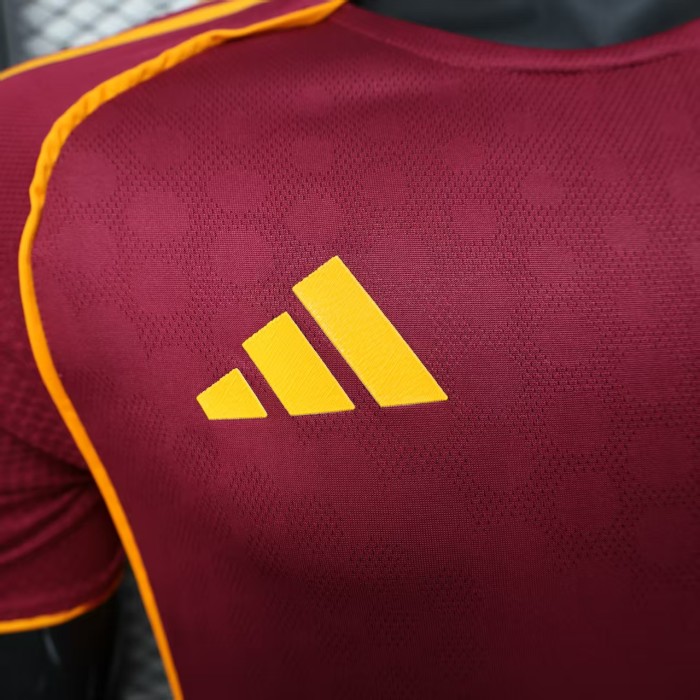 with Sponor Logo Player Version 2025-2026 As Roma Home Soccer Jersey Football Shirt