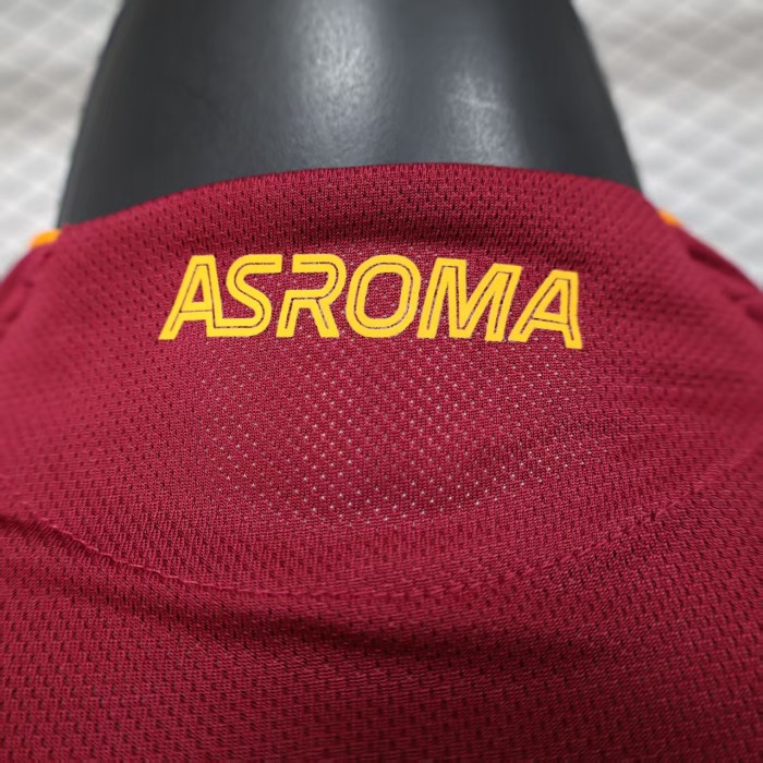 with Sponor Logo Player Version 2025-2026 As Roma Home Soccer Jersey Football Shirt